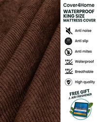 Waterproof King Size Mattress Cover – Brown 72×78