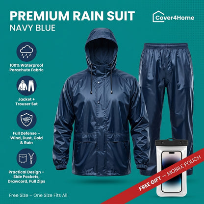 Blue Waterproof Rain Suit – Jacket & Trouser
