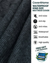 Waterproof King Size Mattress Cover – Grey 72×78