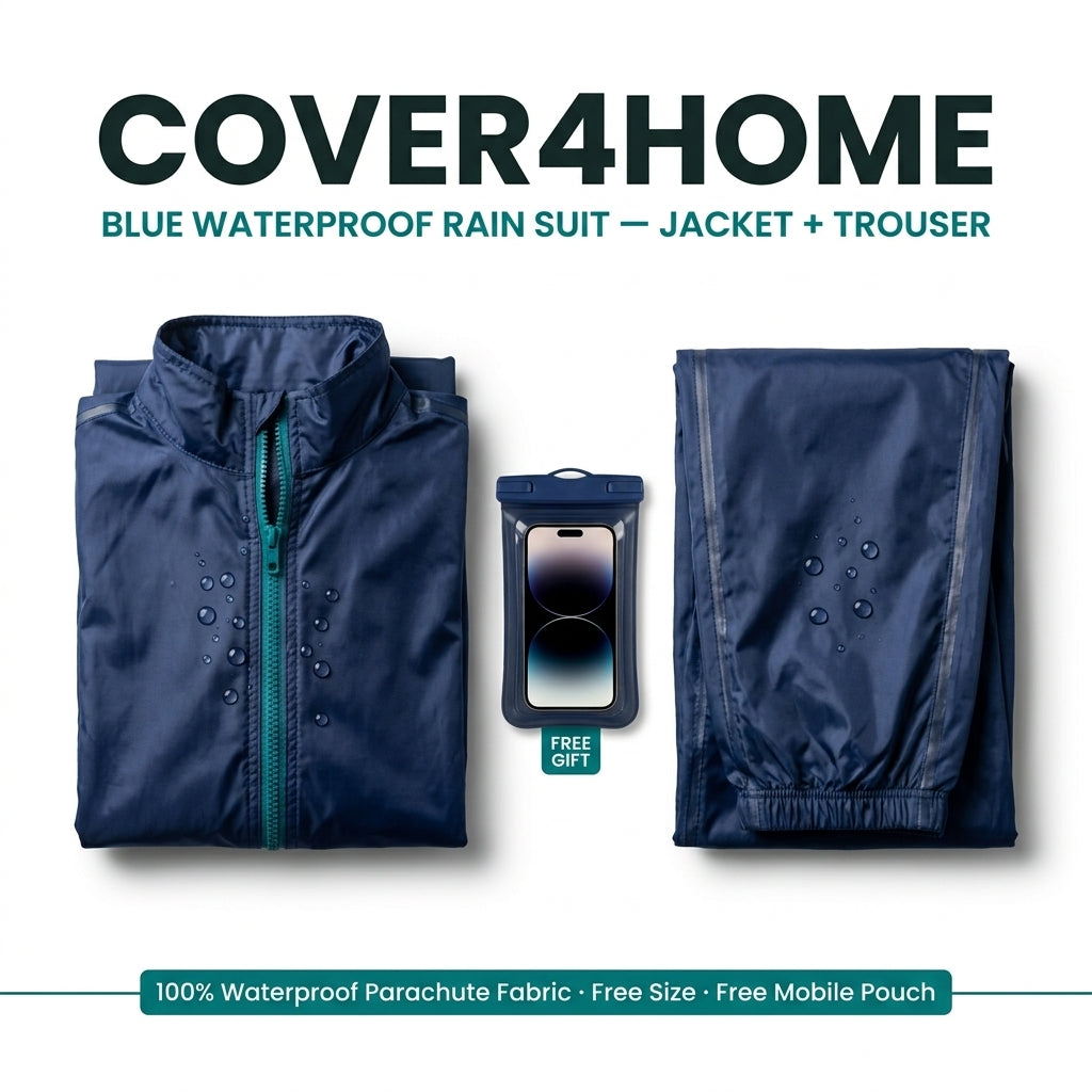 Blue Waterproof Rain Suit – Jacket & Trouser