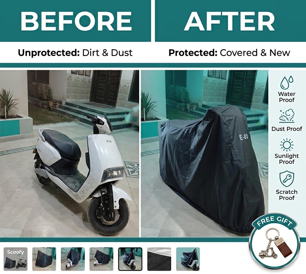 Scooty Cover – Black Universal Fit