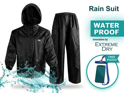 Waterproof Rain Suit – Black Jacket & Trouser Set